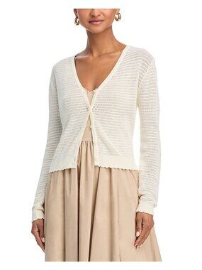NWT French Connection Nesta Open Knit Cardigan White XL MSRP $78